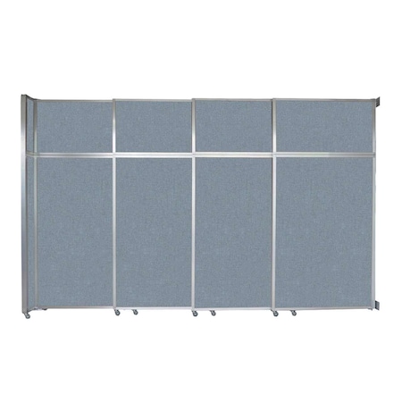 Versare Operable Wall Sliding Room Divider 12'8" x 8'5-1/4" Powder Blue Fabric 1072404